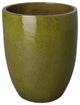 19" Dia Tall Round Tropical Green Ceramic Planter