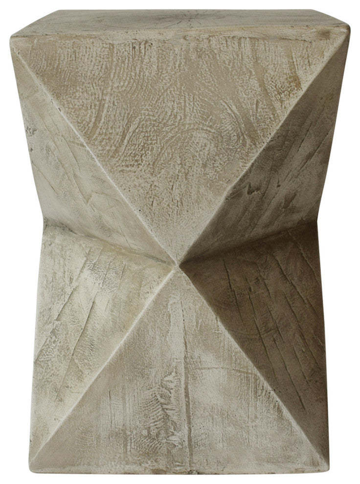 Savannah Outdoor Lightweight Concrete Accent Table, Light Gray