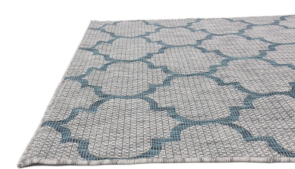 Unique Loom Gray Trellis Outdoor 4' 0 x 6' 0 Area Rug