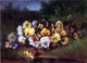 Benjamin Champney Pansies Premium Canvas Print