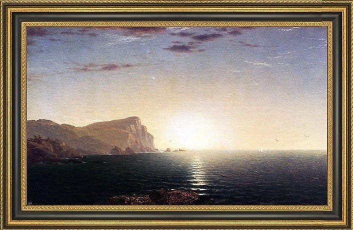 John Frederick Kensett New England Sunrise Framed Premium Canvas Print, 18"x27"