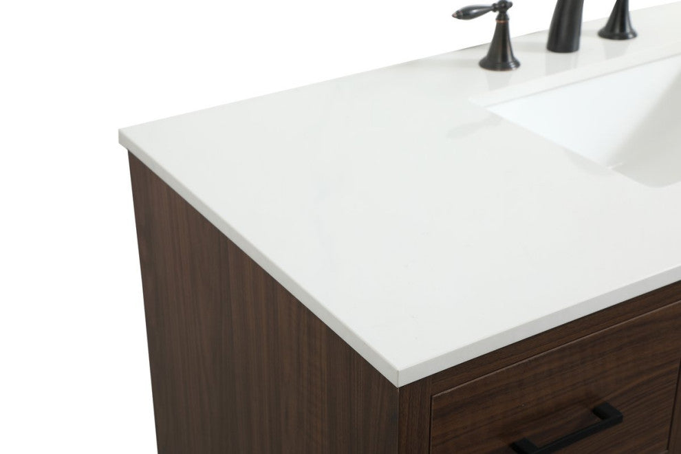 Home Living 22" Midcentury Modern Walnut-Light Bathroom Vanity