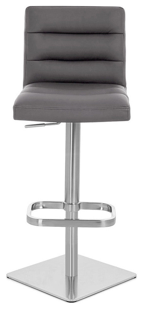 Lush Adjustable Height Swivel Barstool - Square Base, Slate