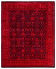 Overdyed One-of-a-Kind Hand-Knotted Area Rug Pink, 8' 2" x 10' 3"