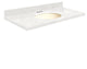 Quartz 25"x19" Vanity Top, Biscuit Bowl, Milan White, Single Hole