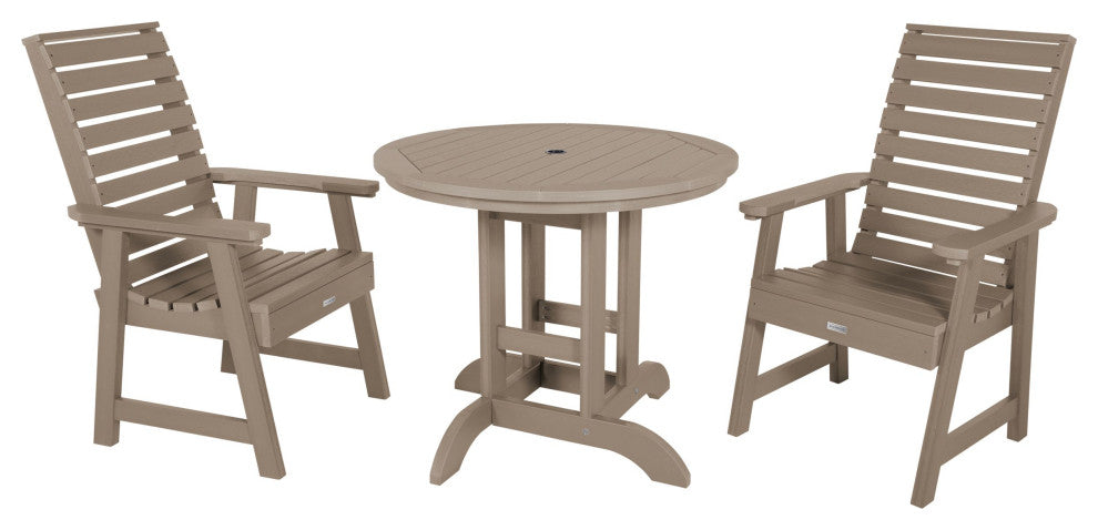 Weatherly 3-Piece Round Dining Set, Woodland Brown