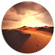 Brown Desert Dunes At Sunrise, African Landscape Round Wall Art, 23"