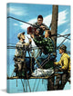 "Linemen Listen to World Series" Print on Canvas by Stevan Dohanos