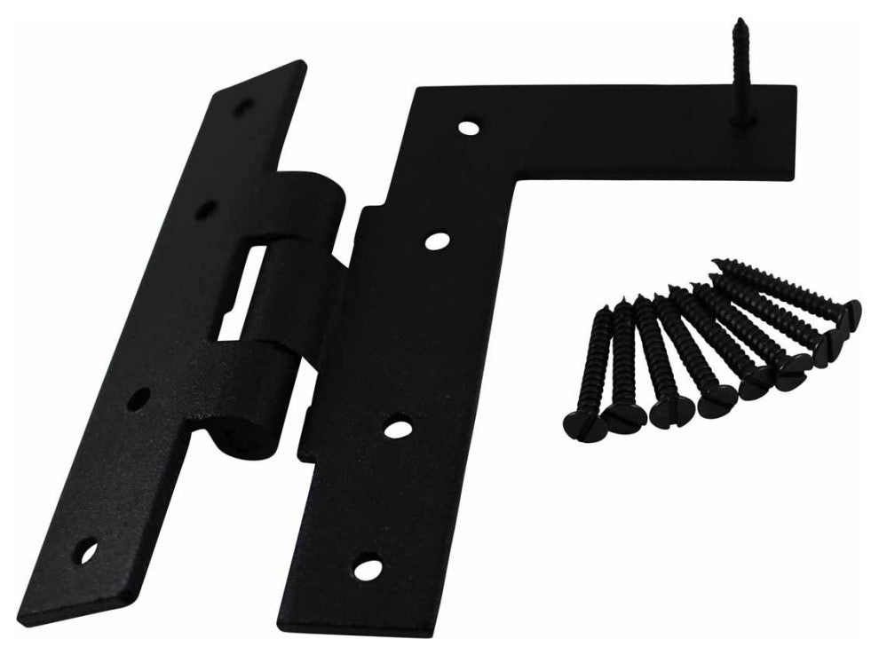 HL Cabinet Hinge Black Wrought Iron Rustproof 4.5H Offset Cabinet Hinges