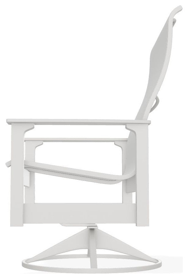 Leeward Sling Outdoor Swivel Rocker, White/Snow