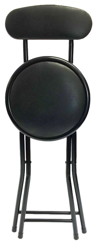 Cushion Top Folding Stool With Back