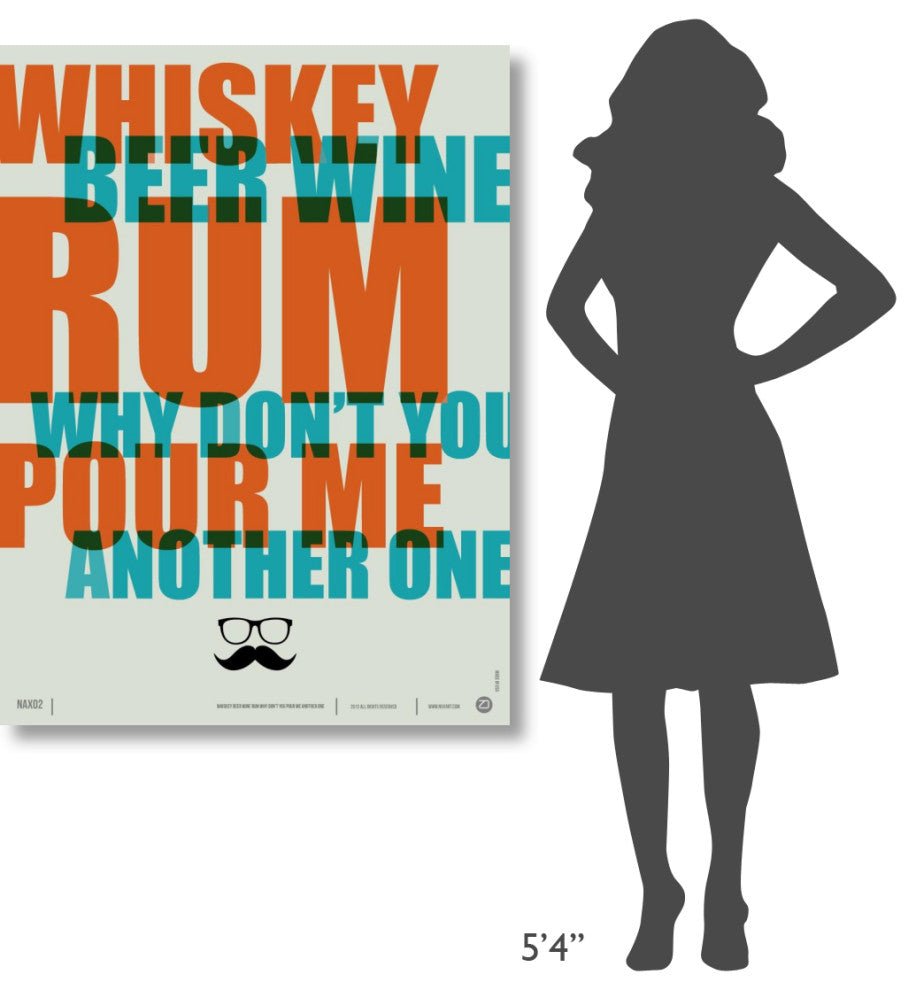 "Whiskey, Beer and Wine Poster" Fine Art Print