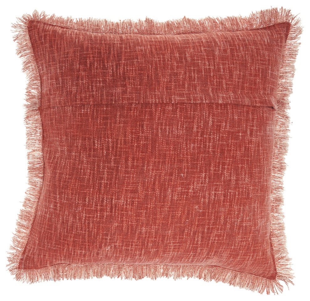 Nourison Home 22"x22" Nicole Curtis Pillow Printed Stonewash Rust Throw Pillow