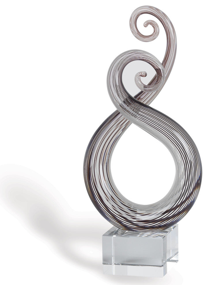 Entangled Centerpiece, Black and White Stripes,  10"H