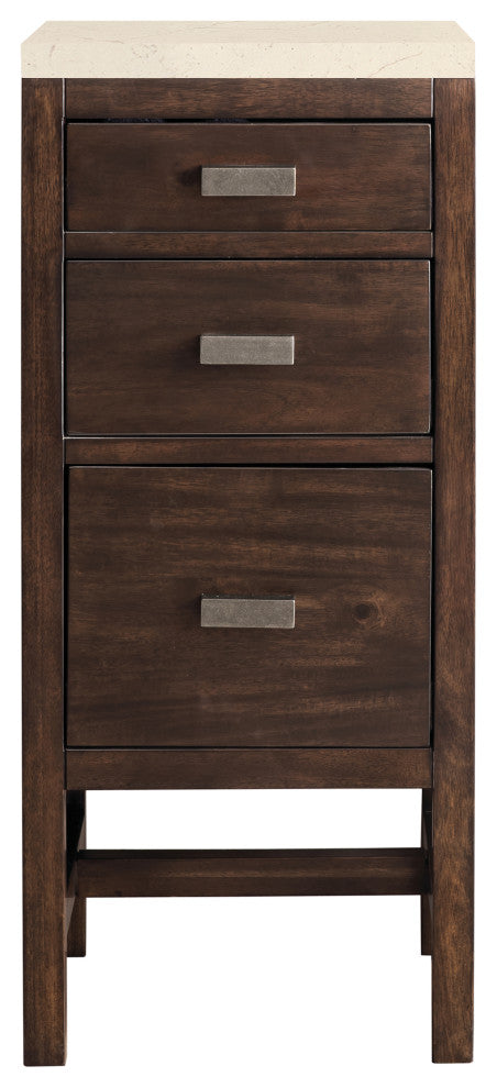 Addison 15"  Base Cabinet, Mid Century Acacia, 3CM Eternal Marfil Quartz Top