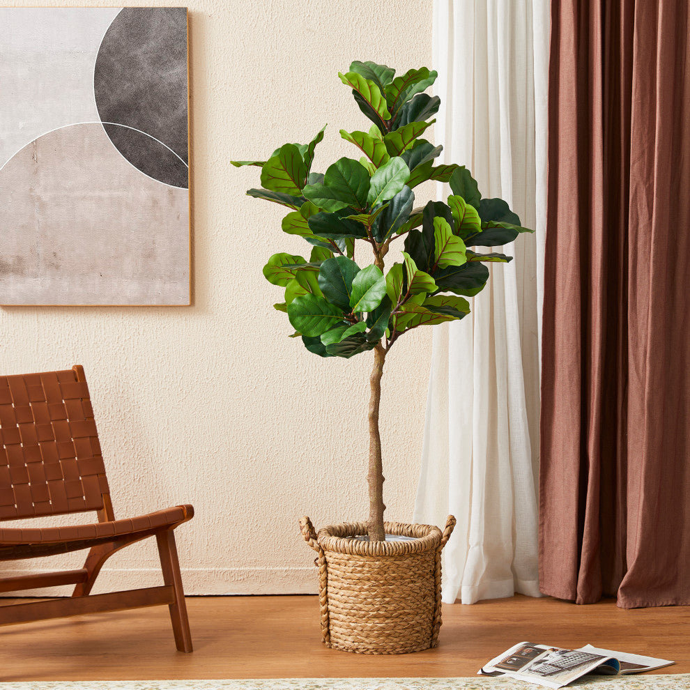 5' Faux Fiddle Leaf Fig Tree in Pot