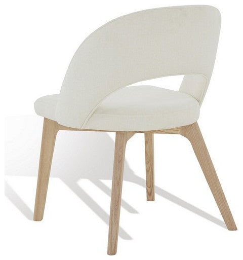 Safavieh Couture Rowland Linen Dining Chair Ivory / Natural