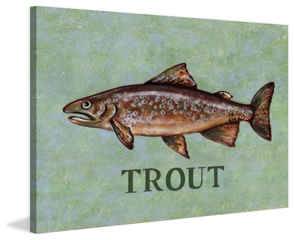 Marmont Hill, "Trout" by Reesa Qualia Painting Print on Wrapped Canvas, 60x40