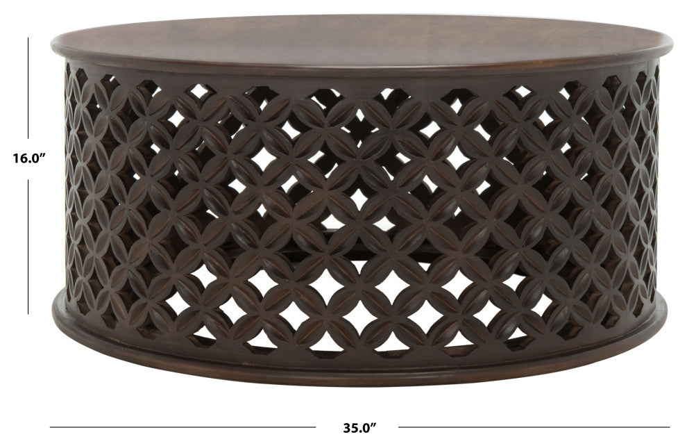 Safavieh Kaydix Round Coffee Table, Brown, Brown