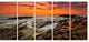 "Stormy Waves Rushing Into Rocks" Beach Canvas Wall Art, 5 Panels, 60"x28"