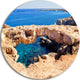 Cavo Cape Greco Natural Bridge, Landscape Photo Round Wall Art, 23"
