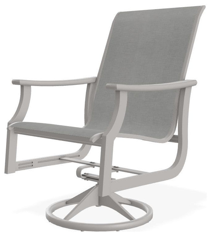 St. Catherine Sling Outdoor Swivel Rocker, Alloy/Warm Gray