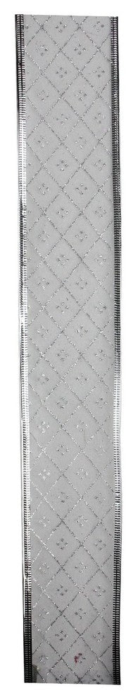 Silver Diamond Wired Christmas Craft Ribbon