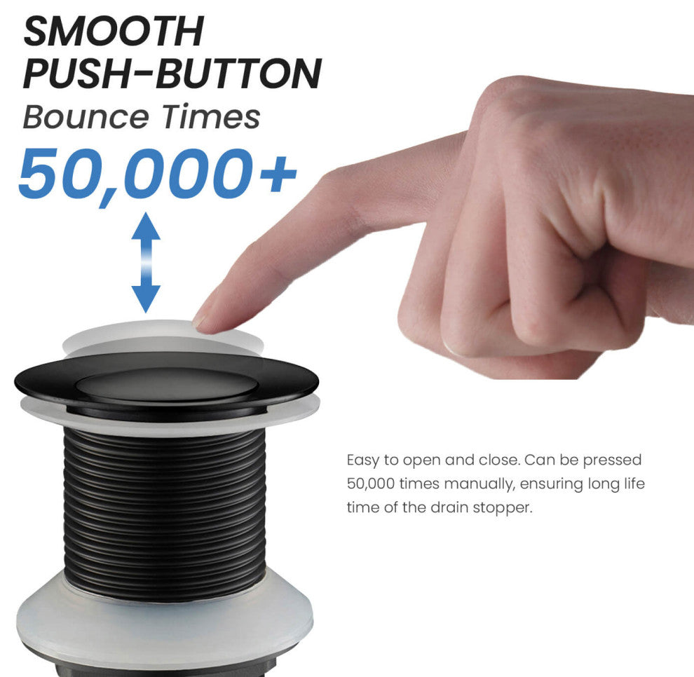 Pop-Up Drain Stopper Without Overflow, Matte Black