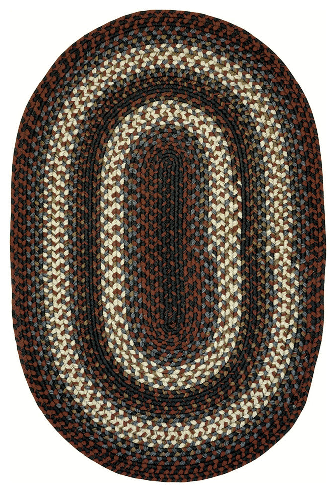Homespice Decor Montgomery Indoor/Outdoor Braided Rug 5'x8', Oval