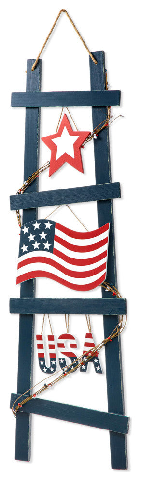 36"H Patriotic Ladder-shaped "USA" Porch Decor