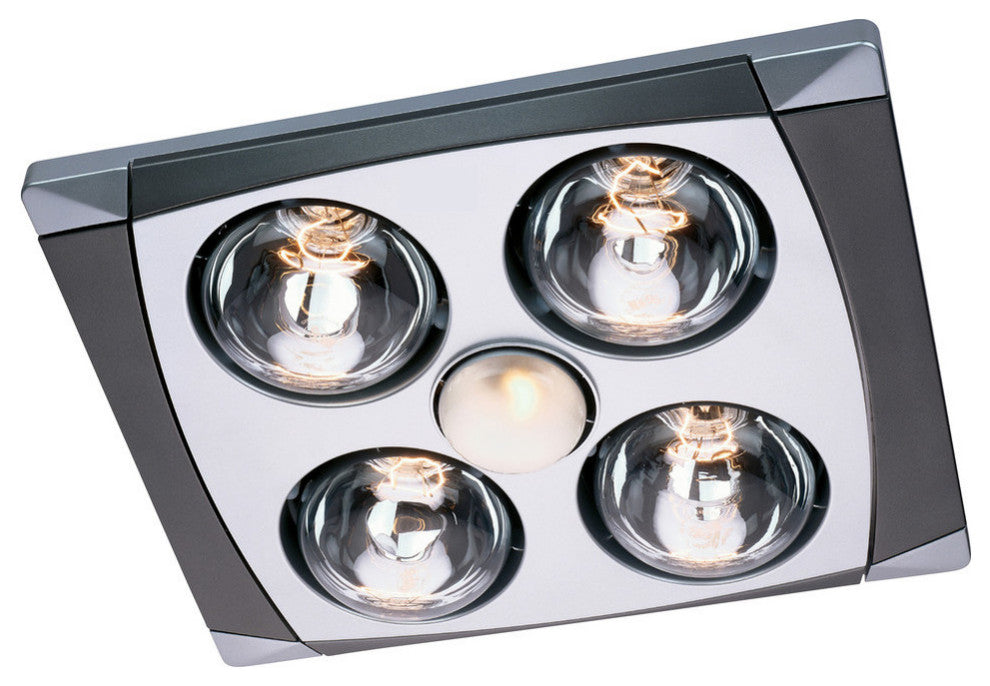 Aero Pure Fan A716AMC 4 Bulb Quiet Bathroom Heater Fan With Light