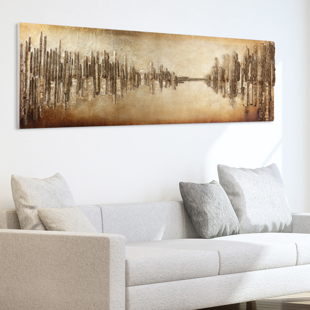Passages Mixed Media Hand Painted 3D Rugged Wooden Wall Art 72"x22"