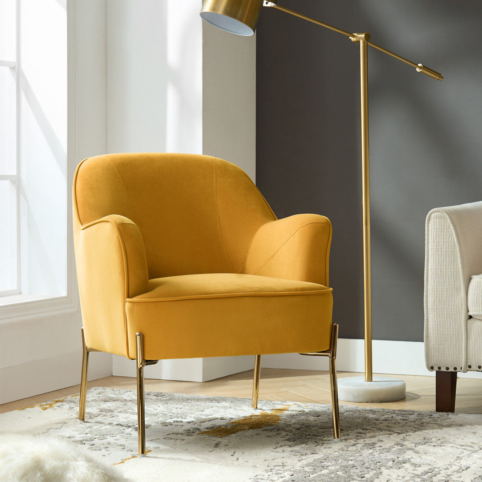 Nora Fabric Accent Chair, Mustard