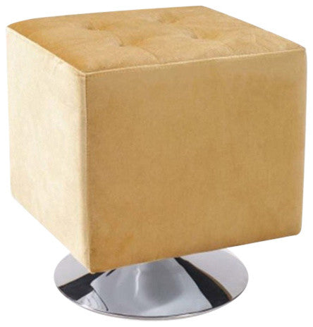 Armen Living Contemporary Pica Square Ottoman, Yellow
