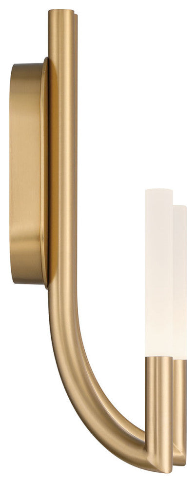 Olette, Wall Sconce, 2-Light, 17", Gold, Frosted Acrylic