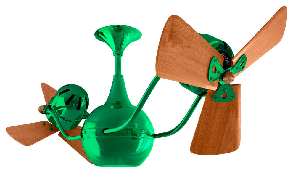 Vent Bettina Rotational Ceiling Fan With Mahogany Blades, Green