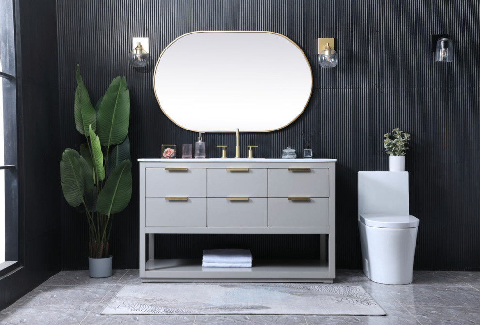 Louie 54" SIngle Bathroom Vanity, Grey