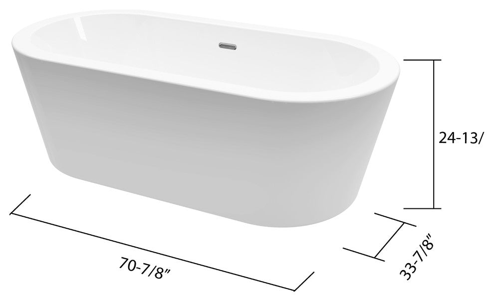 Una-NF 71" Freestanding Tub No Faucet