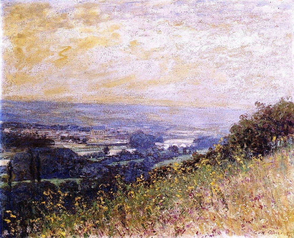 Guy Orlando Rose the Distant Town Premium Canvas Print