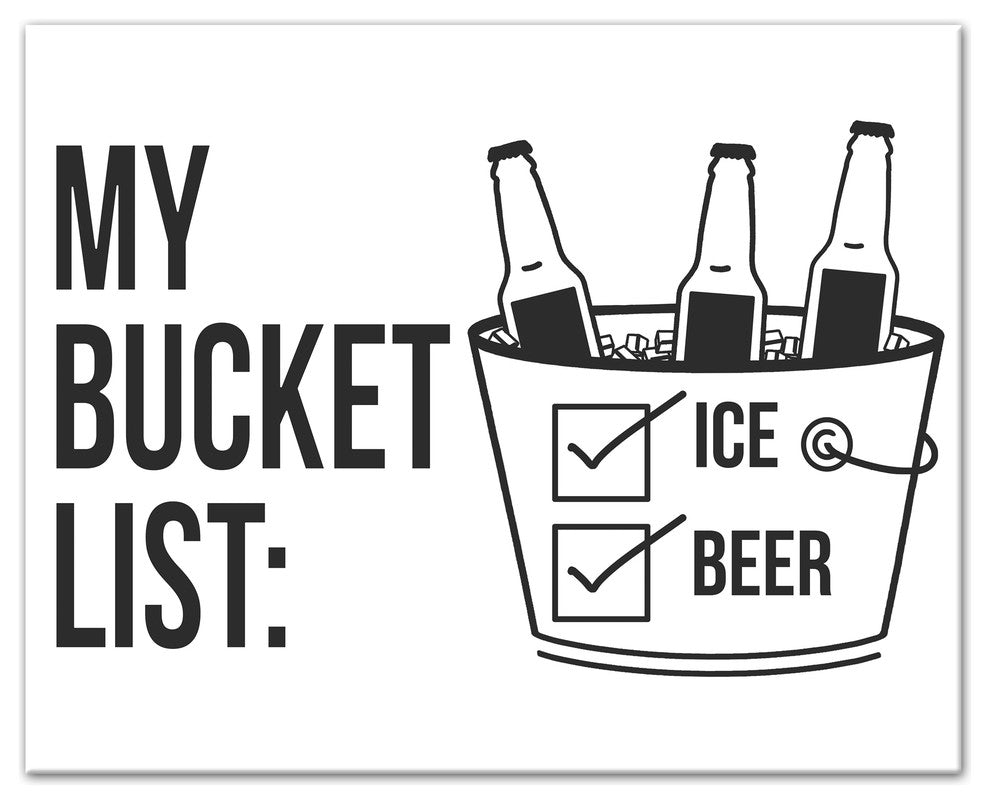 Beer Ice Bucket List Canvas Wall Art, 20"x16"