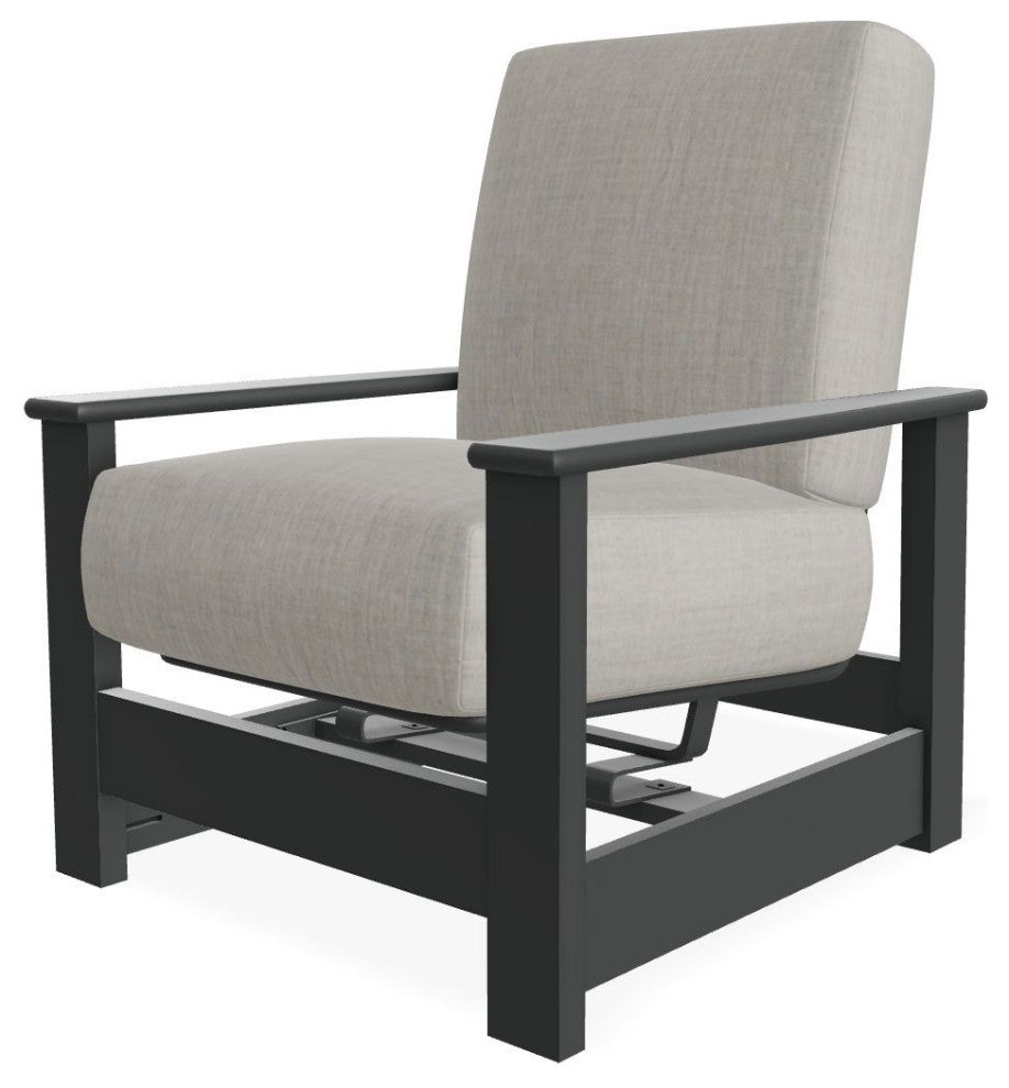 Leeward Deep Seat Outdoor Armchair with Hidden Motion, Cast Silver/Graphite