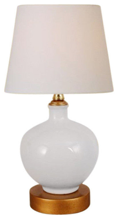 White Porcelain Vase Table Lamp 13"