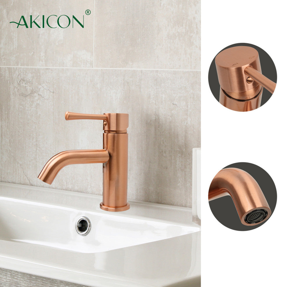 One-Handle Copper Bathroom Sink Faucet