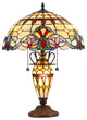 COOPER Tiffany-style 3 Light Victorian Double Lit Table Lamp 16inches Shade