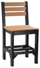 Set of 4 Poly Island Dining Chairs, Cedar & Black, Counter Height