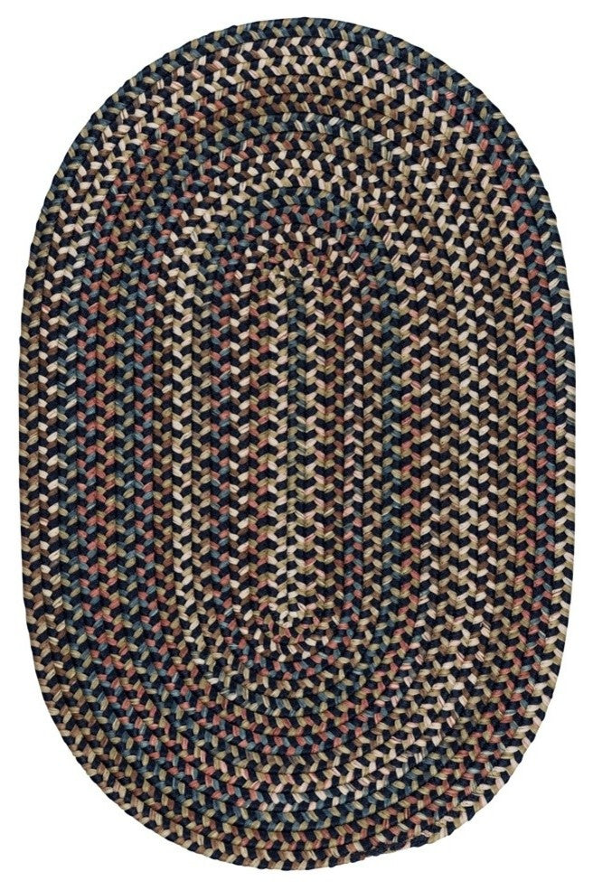 Colonial Mills Cedar Cove CV59 Navy Traditional Area Rug, Oval 2'x12'