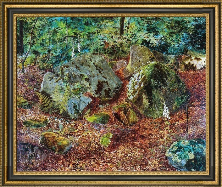 John Atkinson Grimshaw a Mossy Glen Framed Premium Canvas Print, 20"x25"