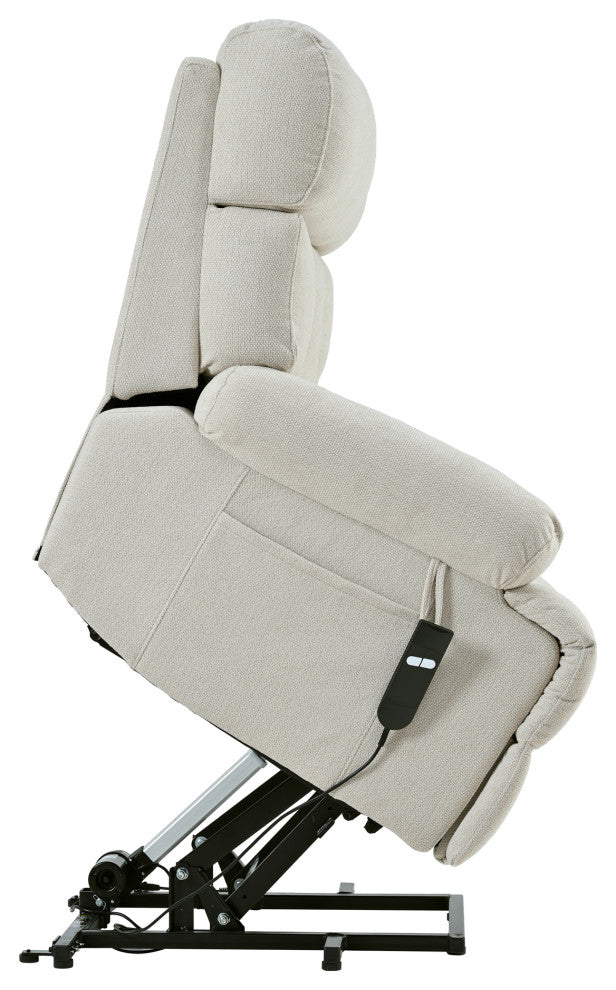 GDF Studio Oversized Power Lift Recliner Chair for Seniors, Remote Control, Light Gray