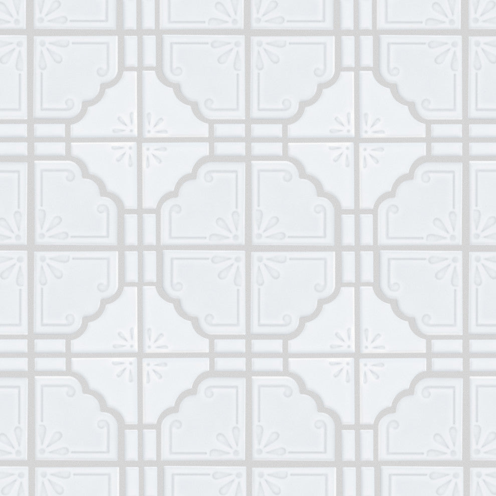 Hudson Moonbeam Porcelain Mosaic Floor and Wall Tile, Glossy White
