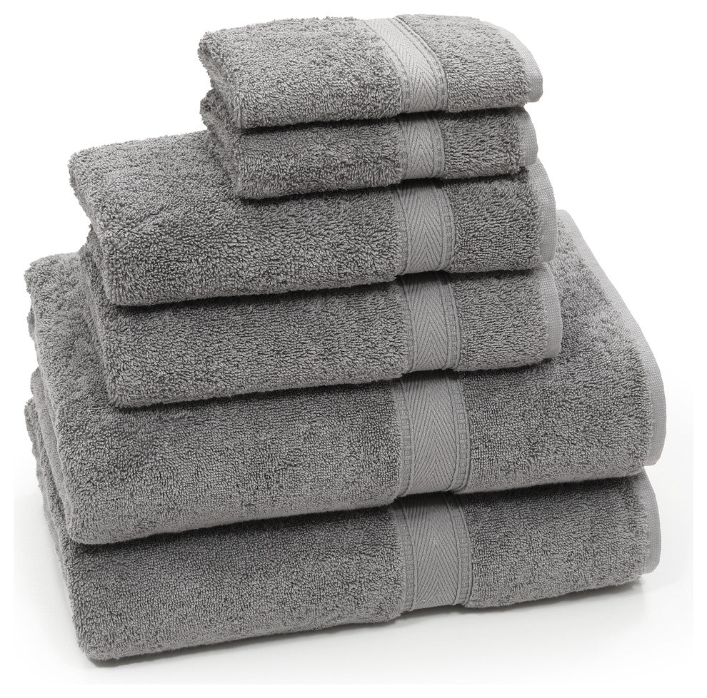 Linum Home Textiles Sinemis Terry 6-Piece Towel Set, Dark Gray